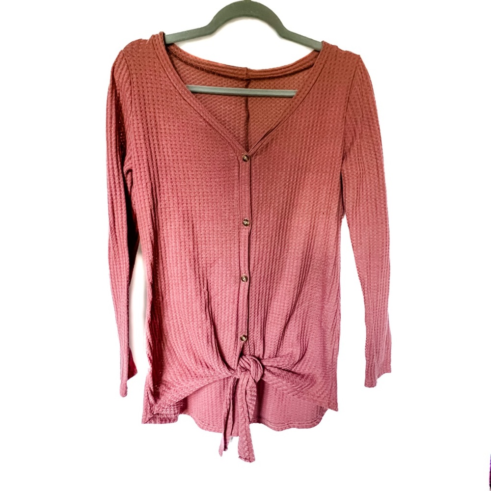 Old Navy Waffle Knit Button Down Top